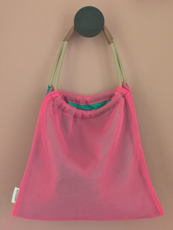 Tas-3dmesh-roze-groen-hang-open
